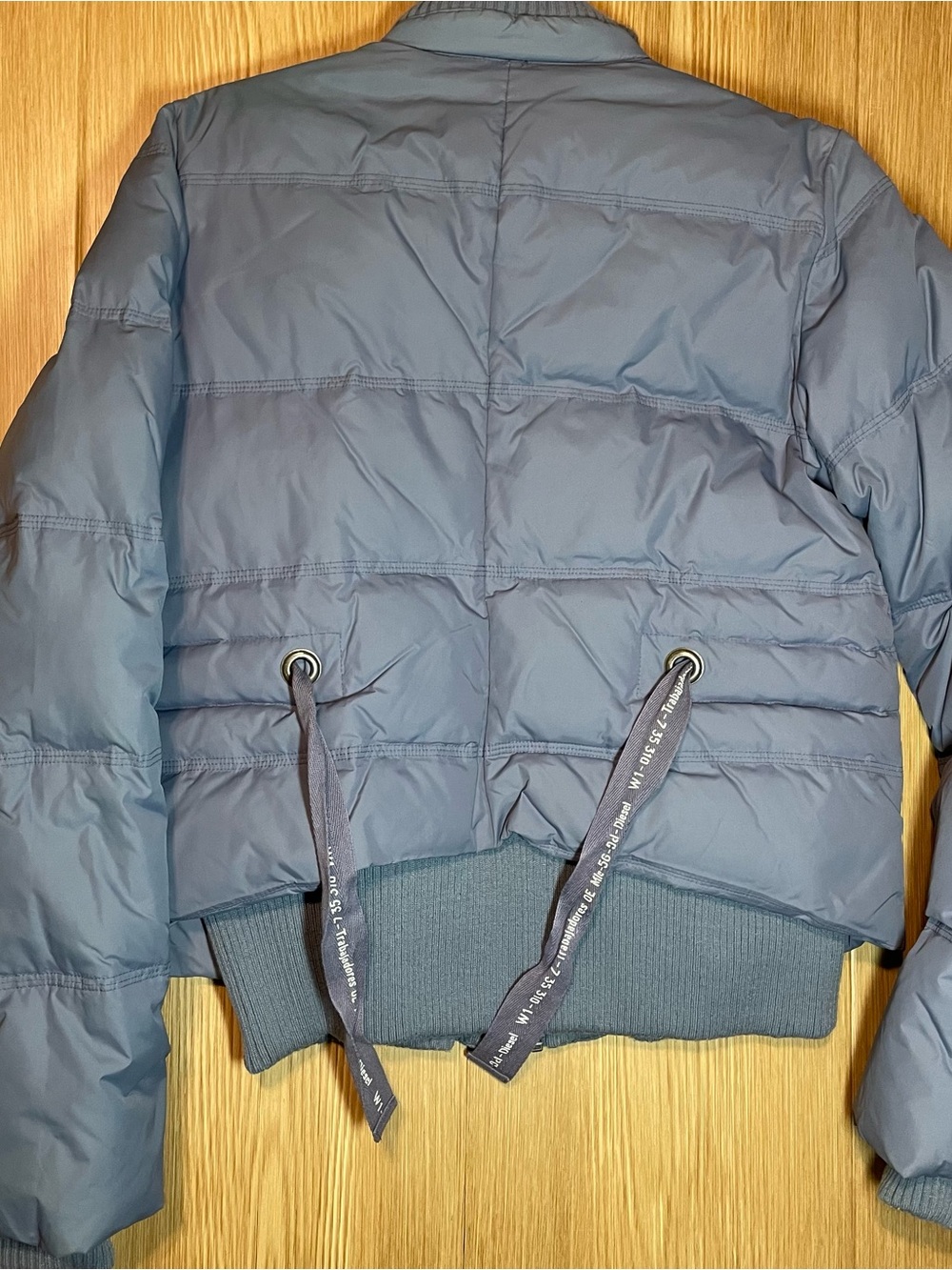 Vintage Diesel Real Down Bomber Puffer Jacket Slate Blue Women's Size XL - Picture 8 of 16